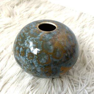 Moon Vase Ceramic Crystalline Glaze Signed Contemporary Art Piece